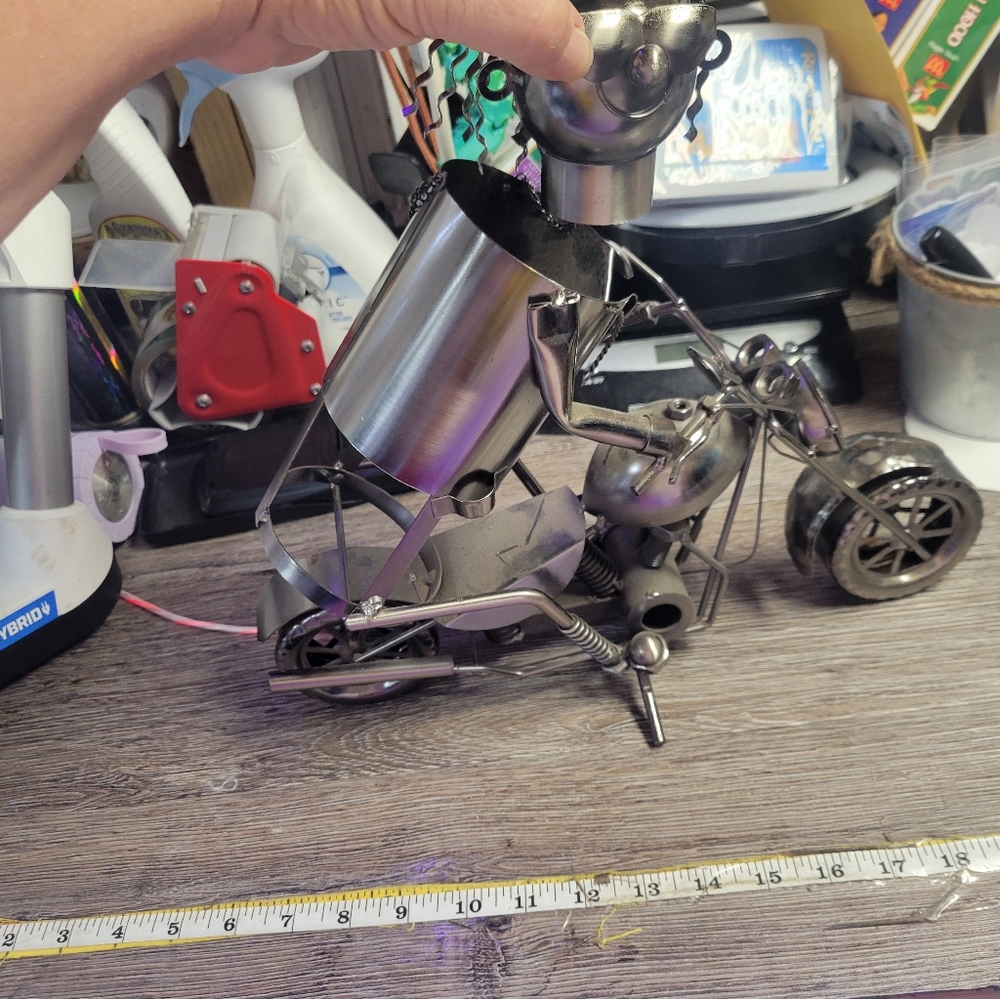 Metal Work Handmade Harley-Davidson Motorcycle Liquor Bottle Holder